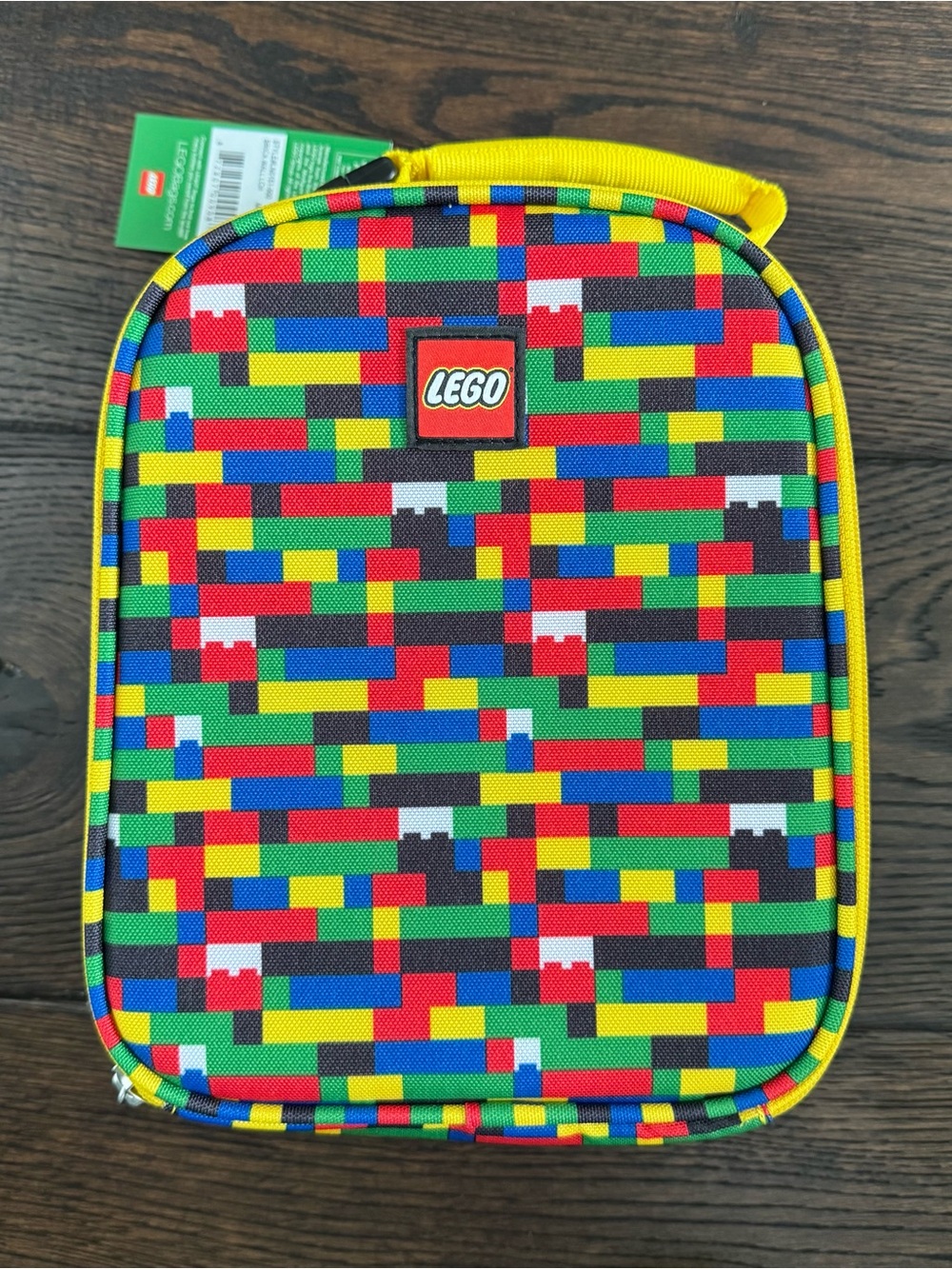 LEGO Kids Yellow Minifigure Face T-Shirt with Multicolor Brick Pattern Lunch box - Picture 5 of 11